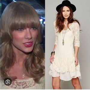 NWT vintage gorgeous dropped waist lace dress with gauze lined slip